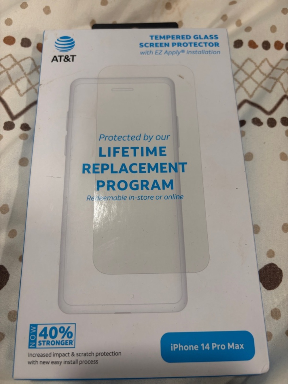 AT&T Clear Tempered Glass Screen Protector for iPhone 14 Pro Max
